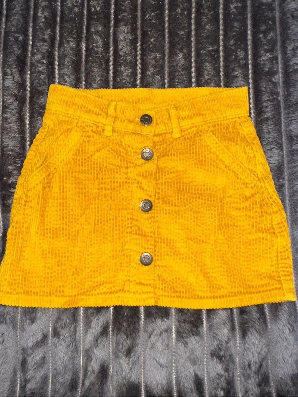 Old Navy girls Corduroy Button-Front Skirt in Black, Pink, and yellow
